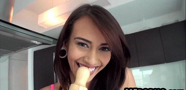 Gorgeous teen latina fucks herself with rolling pin Janice Griffith 1